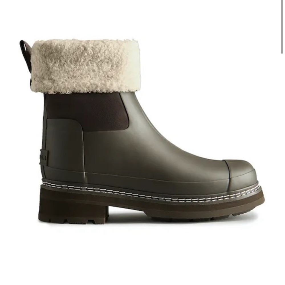 Hunter Refined Stitch Sherpa Women's Wellington Boots - Bitter Choc- Worn Once!